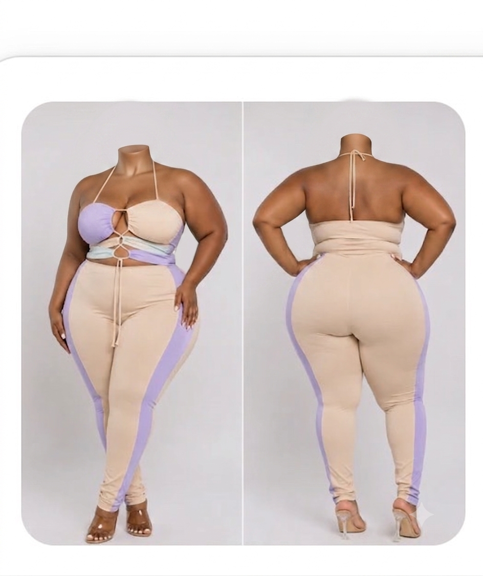 Pastel Colorblock Lace-Up Jumpsuit