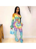 Patchwork V Neck Rainbow Set